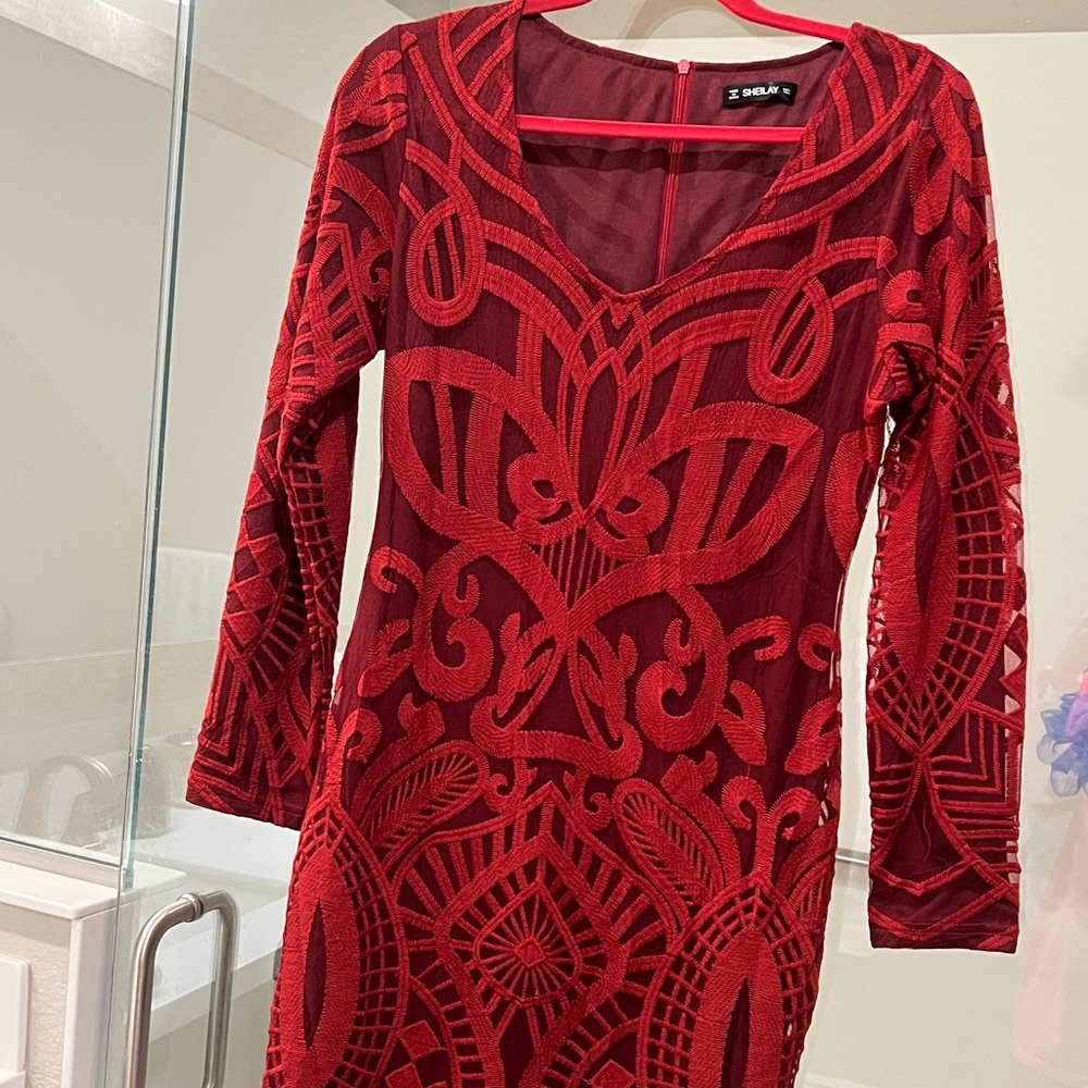 Red Patterned Dress